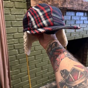 Duluth Trading Co Plaid Winter Hat with Ear Flaps